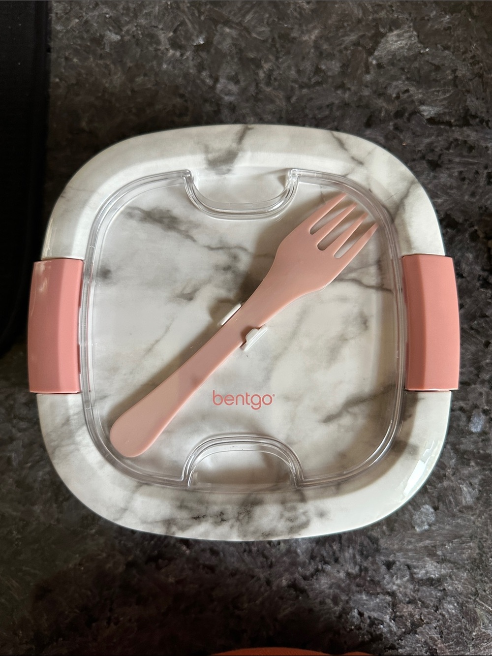 Bentgo salad Marble Pink Lunchbox with Fork